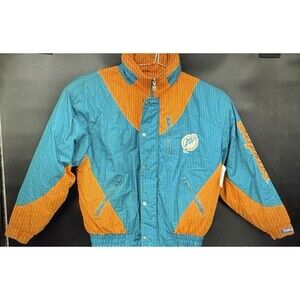 Miami Dolphins Vintage Triple Fat Goose Puffer Jacket Size Large 90s